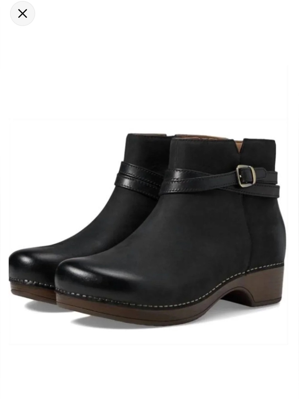 DANSKO BROOK BOOTS BURNISHED NUBUCK ANKLE BOOTIE BLACK WOMENS SIZE 37